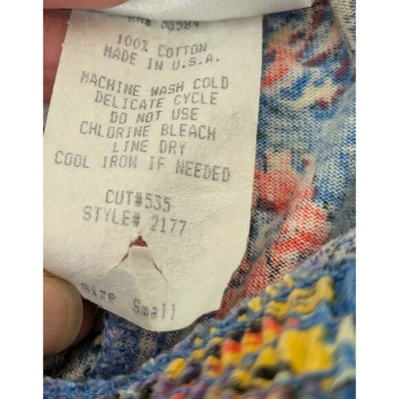 Vintage Cotton Skirt Womens Blue Floral Pockets Pull On Field Gear Midi Sz Small - Picture 6 of 8